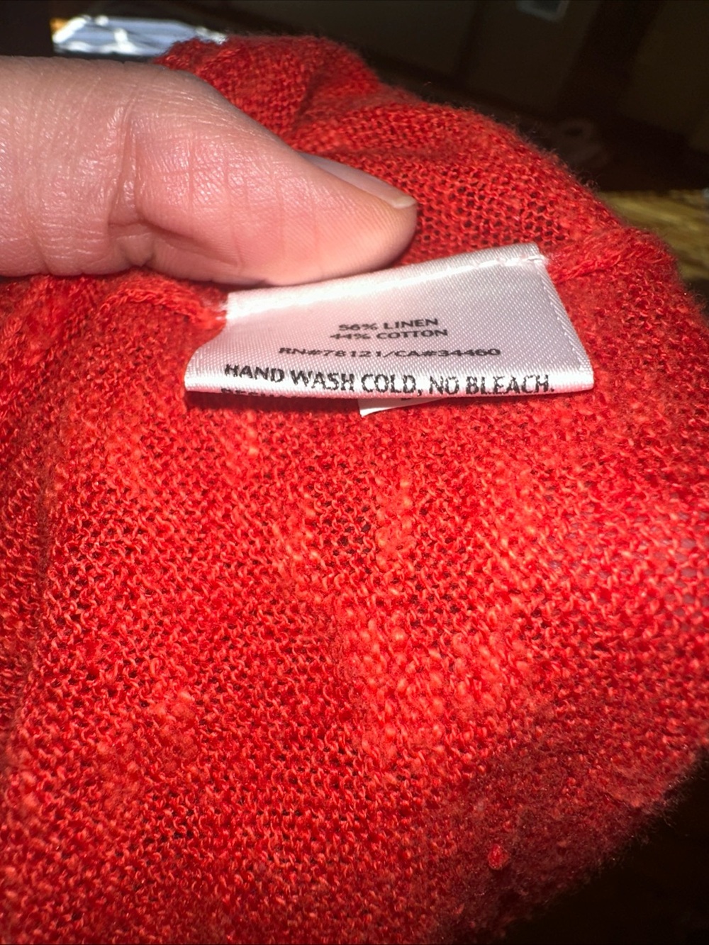 Eileen Fisher Bright Red Knit Sweater Top large - Picture 10 of 10
